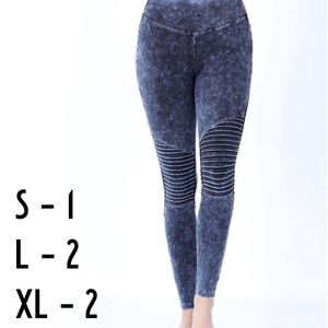 Moto acid wash boutique leggings